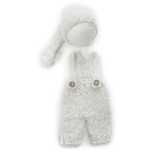 Wdbild Säuglingsfotografie Requisiten Strick Hosenträger Hosen Turban Hat Foto Kostüm Baby Fotoshooting Kleidung Neugeborene Dusche Geschenk Baby Fotoshooting Outfit von Wdbild
