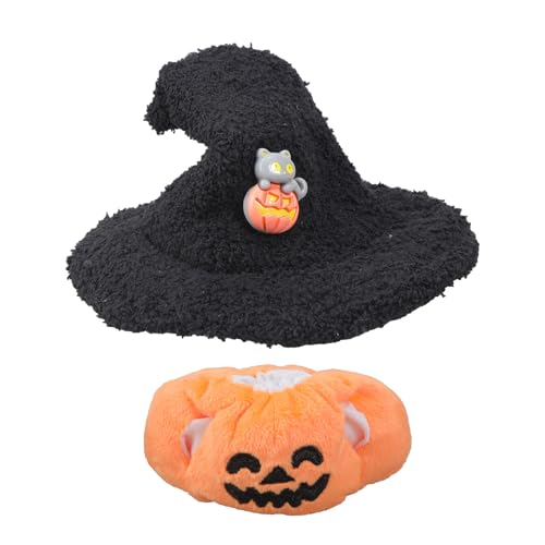 Wdbild Trendige Puppenkleidung Für 15-17 cm Figuren Mit Schwarzem Zaubererhut Und Top Für Halloween Zubehör Easy Wear Toddler Halloween Kostüm von Wdbild