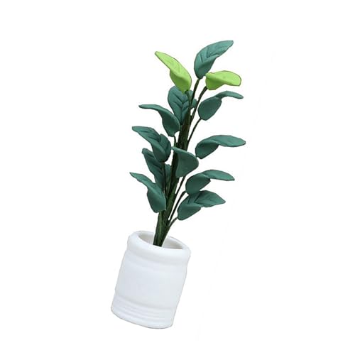 Wdbild Wohnzimmer Künstliche Blattfigur Model Realistic Vintage Life Szene Haus Vorgetäuscht Spiel Blatt Pflanze Detaillierte Keramikpuppenhäuser Gartenpflanze von Wdbild
