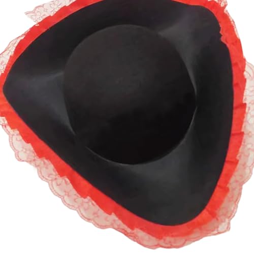 Wdbild Zylinder Hut Herren, Piratenhut mit Dreiecken, verstellbar, Unisex, Karibik-Hüte, Hüte mit Spitzen und Blumendekoration für Themenpartys und Cosplay Wdbild Zylinder Hut Herren, Piratenhut mit Dreiecken, verstellbar, Unisex, Karibik-Hüte, Hüte mit Spitzen und Blumendekoration für Themenpartys und Cosplay von Wdbild