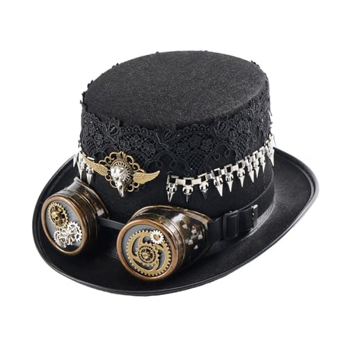 Wdbild Zylinder Hut Herren, Unisex Zylinder, handgefertigt, Cosplay für handgefertigte Partys, Schutzbrillen im Industriezeitalter, Hüte zum Anziehen Wdbild Zylinder Hut Herren, Unisex Zylinder, handgefertigt, Cosplay für handgefertigte Partys, Schutzbrillen im Industriezeitalter, Hüte zum Anziehen von Wdbild