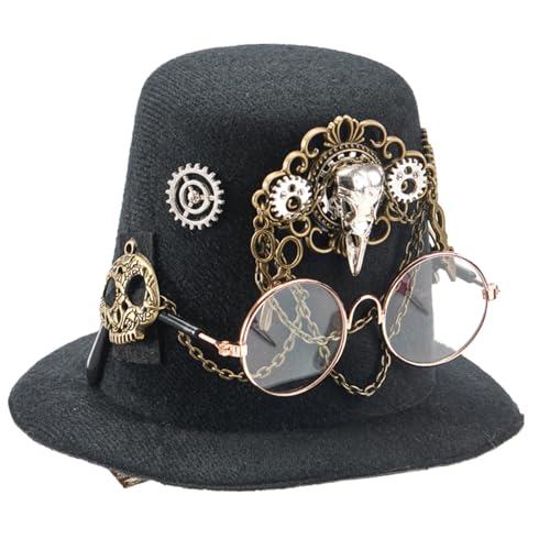 Wdbild Zylinder Hut Herren, Zylinder mit Ausrüstung Fedoras Hüte mit Haarspange Maskeraden Party Kostüm Hüte Erwachsene Dress Up Kopfbedeckung Wdbild Zylinder Hut Herren, Zylinder mit Ausrüstung Fedoras Hüte mit Haarspange Maskeraden Party Kostüm Hüte Erwachsene Dress Up Kopfbedeckung von Wdbild