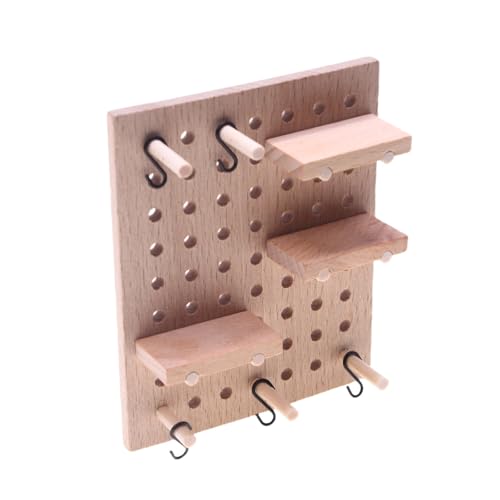 Winziges Hölzerne Pegboard Für Puppenhouses Display Verstellbare Layout Handwerksmanship Szene Gebäude Holzwandnetz Für Display von Wdbild