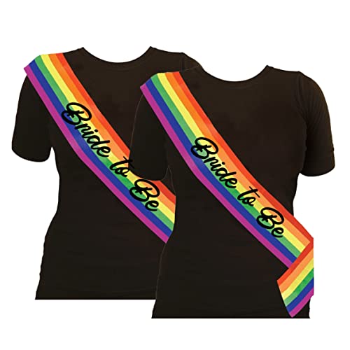 Gay Pride Schärpe Bride To Be Set mit 2 Regenbogen-Schärpen, Gay Pride/Märsch/LGBT/Partys & Events Einzigartig, lustig, Neuheit Schärpe, Junggesellenabschied, Junggesellenabschied, LGBTQPlus Gay Pride Schärpe Bride To Be Set mit 2 Regenbogen-Schärpen, Gay Pride/Märsch/LGBT/Partys & Events Einzigartig, lustig, Neuheit Schärpe, Junggesellenabschied, Junggesellenabschied, LGBTQPlus von We Personalize
