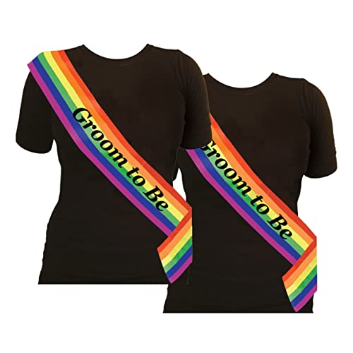 Gay Pride Schärpe Groom To Be Set mit 2 Regenbogen-Schärpen, Gay Pride/Märsche/LGBT/Partys & Events Einzigartig, lustig, Neuheit Schärpe, Junggesellenabschied, Junggesellenabschied, LGBTQPlus Gay Pride Schärpe Groom To Be Set mit 2 Regenbogen-Schärpen, Gay Pride/Märsche/LGBT/Partys & Events Einzigartig, lustig, Neuheit Schärpe, Junggesellenabschied, Junggesellenabschied, LGBTQPlus von We Personalize