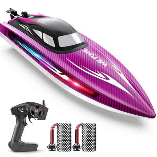 WeFone RC Boot für Kinder,2,4 GHz ferngesteuertes Boot mit LED-Lichtern, 40 Minuten Spielzeit, wasserdicht & kentersicher, ideales Wasser-Spielzeug für Pool & See, Geschenk für Jungen ab 8 Jahren,Lila WeFone RC Boot für Kinder,2,4 GHz ferngesteuertes Boot mit LED-Lichtern, 40 Minuten Spielzeit, wasserdicht & kentersicher, ideales Wasser-Spielzeug für Pool & See, Geschenk für Jungen ab 8 Jahren,Lila von WeFone