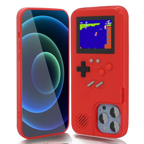 WeLohas Gameboy-Schutzhülle für iPhone 16 Pro Max, Handheld-Retro-168-Spiele, Farbvideo-Display, Spielhülle für iPhone, kratzfest, stoßfest, Rot von WeLohas