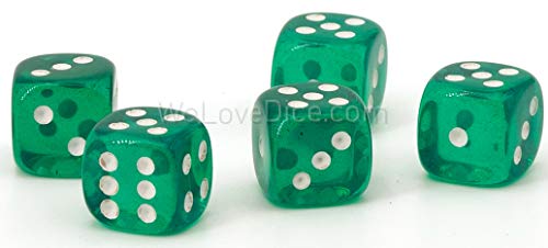 WeLoveBeads 12mm W6 Würfel grün transparent / weiß - Made in Germany! - 10Stk WeLoveBeads 12mm W6 Würfel grün transparent / weiß - Made in Germany! - 10Stk von WeLoveDice