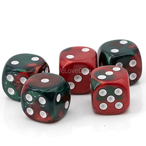WeLoveBeads W6 Würfel grün rot/weiß - Made in Germany! - 5Stk WeLoveBeads W6 Würfel grün rot/weiß - Made in Germany! - 5Stk von WeLoveBeads