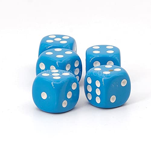XL Würfel (20mm) in hellblau/weiße Punkte - Made in Germany - WeLoveBeads - 5 Stück von WeLoveBeads