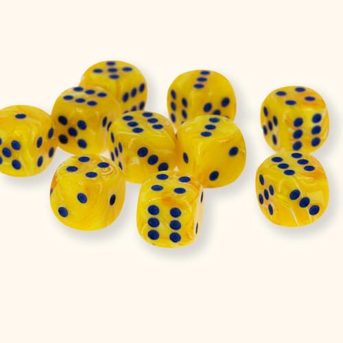 12mm Würfel in Sonnengelb/dunkelblau 10 Stück - Made in Germany von WeLoveDice
