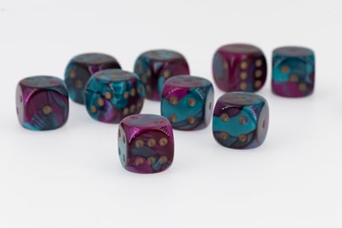 12mm Würfel intürkis lila/Gold - Made in Germany - 10 Stück von WeLoveDice