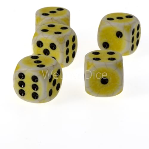 16mm W6 Würfel Porzellan gelb/schwarz - Made in Germany! - 5Stk 16mm W6 Würfel Porzellan gelb/schwarz - Made in Germany! - 5Stk von WeLoveDice