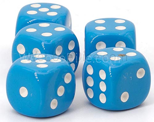 WeLoveBeads 12mm W6 Würfel hellblau / weiß - Made in Germany! - 10Stk von WeLoveDice