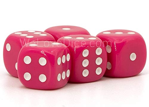 WeLoveDice 12mm W6 Würfel rosa/weiß - Made in Germany! - 10Stk von WeLoveDice