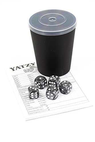 WeLoveDice DiceCupFlex - Flexibler Würfelbecher mit Deckel inkl. 5 Würfel & Block - Made in Germany von WeLoveDice