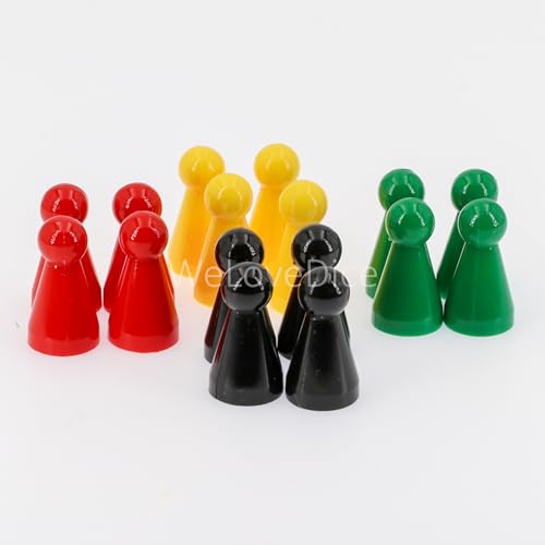 WeLoveDice Spielfiguren - Halmakegel Set - Made in Germany (Rot, Gelb, Grün, Schwarz) von WeLoveDice