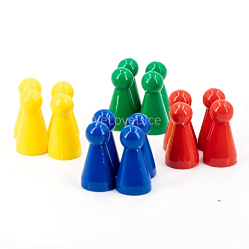 WeLoveDice Spielfiguren - Halmakegel Set - Made in Germany (Gelb,grün,rot,blau) von WeLoveDice