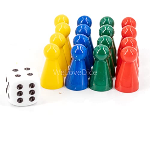 WeLoveDice Spielfiguren - Halmakegel Set - Made in Germany (Blau,gelb,grün,rot) von WeLoveDice