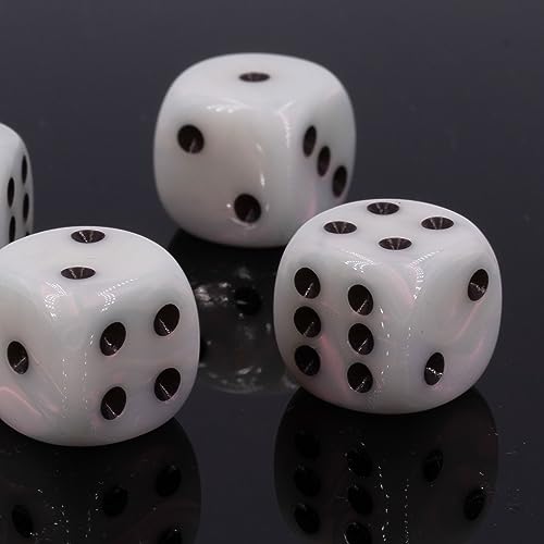 XL W6 Würfel (20mm) in Weiss/Schwarze Punkte - Made in Germany - WeLoveDice - 5 Stück von WeLoveDice