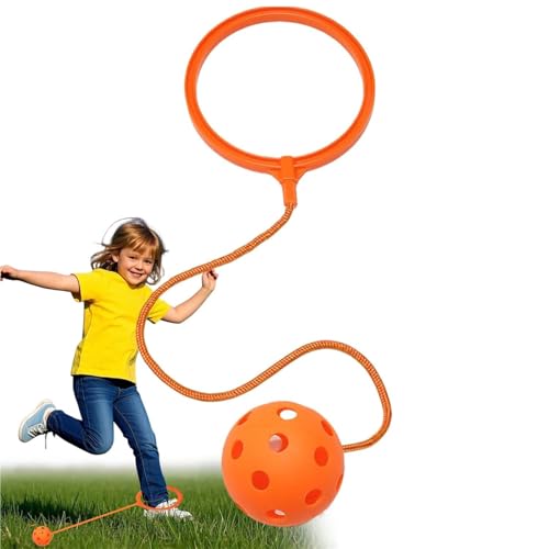 Weairotp Verstellbarer Seil-Sprungring, Einbein-Schaukel, drehbarer weicher Sprungring, Koordinations-Fitness-Sport-Schaukelball-Set, Fitness-Spielzeug für Jungen und Mädchen(Orange) von Weairotp