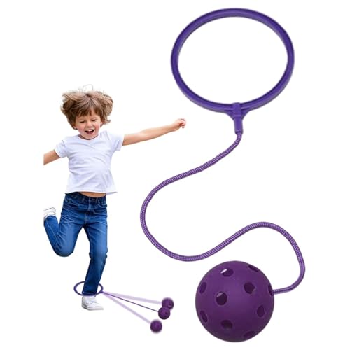 Weairotp Verstellbarer Seil-Sprungring, Einbein-Schaukel, drehbarer weicher Sprungring, Koordinations-Fitness-Sport-Schaukelball-Set, Fitness-Spielzeug für Jungen und Mädchen(Purple) von Weairotp