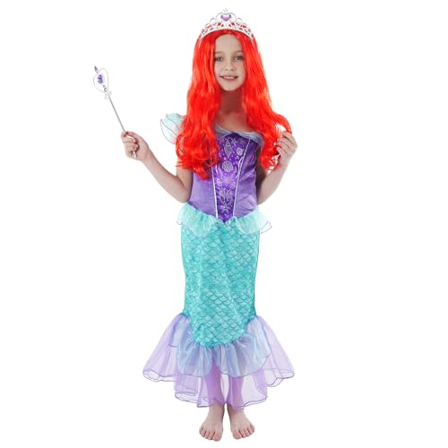 Prinzessin Kostüme für Mädchen, Fancy Prinzessin Kostüm mit Perücke Deluxe Mädchen Verkleidung für Party Cosplay Halloween 7-8 Prinzessin Kostüme für Mädchen, Fancy Prinzessin Kostüm mit Perücke Deluxe Mädchen Verkleidung für Party Cosplay Halloween 7-8 von Webeasy