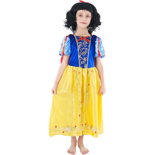 Prinzessin Kostüme für Mädchen, Fancy Prinzessin Kostüm mit Perücke Deluxe Mädchen Verkleidung für Party Cosplay Halloween 7-8 Prinzessin Kostüme für Mädchen, Fancy Prinzessin Kostüm mit Perücke Deluxe Mädchen Verkleidung für Party Cosplay Halloween 7-8 von Webeasy