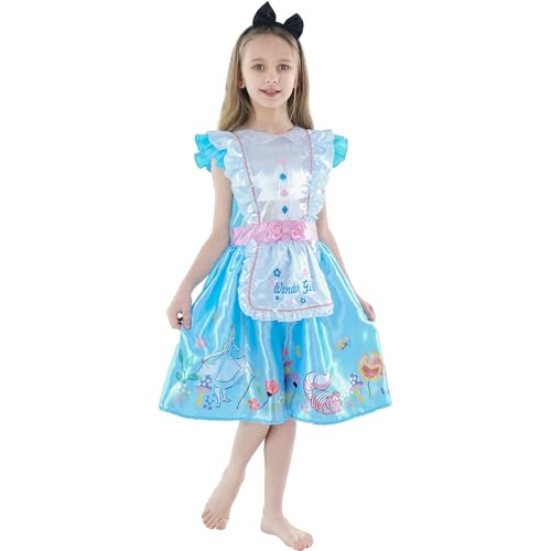 Webeasy Alice Costumes Alice Prinzessinnen-Kostüm-Set mit Haarband für Kinder, Mädchen, 3–4 Jahre von Webeasy