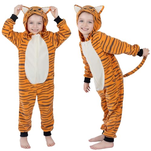 Webeasy Einteiler für Kinder, Tiger, Uni, Tier-Cosplay-Kostüm, einteiliges Outfit, Größe XXL Webeasy Einteiler für Kinder, Tiger, Uni, Tier-Cosplay-Kostüm, einteiliges Outfit, Größe XXL von Webeasy
