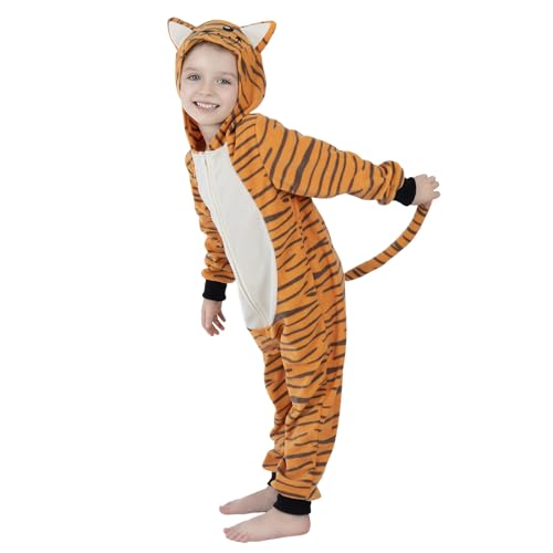Webeasy Einteiler für Kinder, Tiger, Uni, Tier-Kostüm, Cosplay-Kostüm, einteiliges Outfit, Größe M Webeasy Einteiler für Kinder, Tiger, Uni, Tier-Kostüm, Cosplay-Kostüm, einteiliges Outfit, Größe M von Webeasy
