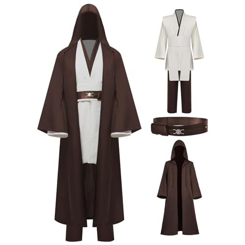 Wecos Tunika, Kapuzenmantel, Ritter-Kostüm, Outfits, Halloween, Cosplay, Kostüm für Herren, drei Versionen, Weißes Komplettset, 4XL Wecos Tunika, Kapuzenmantel, Ritter-Kostüm, Outfits, Halloween, Cosplay, Kostüm für Herren, drei Versionen, Weißes Komplettset, 4XL von Wecos