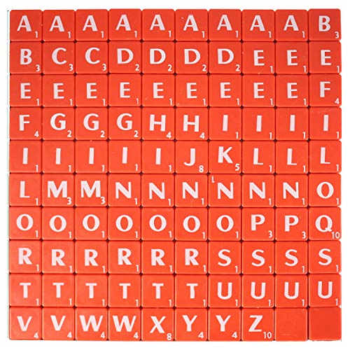 WedDecor 300pcs Plastik Alphabet Buchstaben Steine für Basteln, Komplett A-Z Alphabet Und Nummer Bedruckt Kunst & Basteln,Bilder,Sammelalbum,DIY Projekt,Rechtschreibung, Heim Dekor, Rot von WedDecor