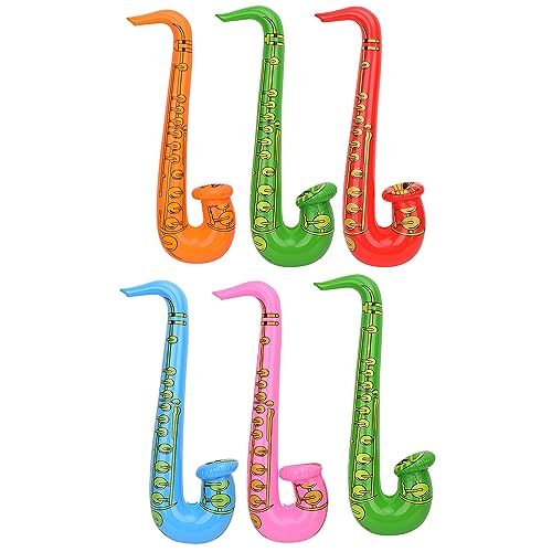 WedDecor Inflatables Saxophon Musikinstrumente Partytütenfüller Zubehör Spielzeug Gefälligkeiten Ballons für Junggesellinnenabschied Junggesellenabschied Kostümzubehör zufällige Farbe (12 Stück) von WedDecor