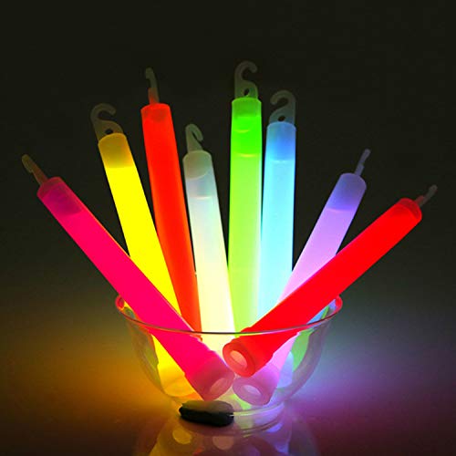 WedDecor Neonfarben Ultra Bright Glow in the Dark Glow Stick Tubes Lanyard Premium Fluoreszierende Stäbe Leuchtstäbe für Abschlussfeier, Camping, Silvester, 15,2 cm, 12 Stück, mehrfarbig von WedDecor