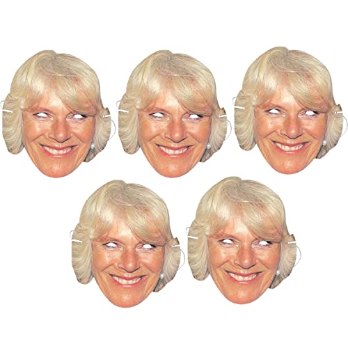 WedDecor Queen Consort Camilla Royal Family Masken für König Charles III, Krönungsbedarf, Promi-Stützveranstaltung, Straßenparty, Kostüm, Party, Bühne, Junggesellinnenabschied, 5 Stück WedDecor Queen Consort Camilla Royal Family Masken für König Charles III, Krönungsbedarf, Promi-Stützveranstaltung, Straßenparty, Kostüm, Party, Bühne, Junggesellinnenabschied, 5 Stück von WedDecor