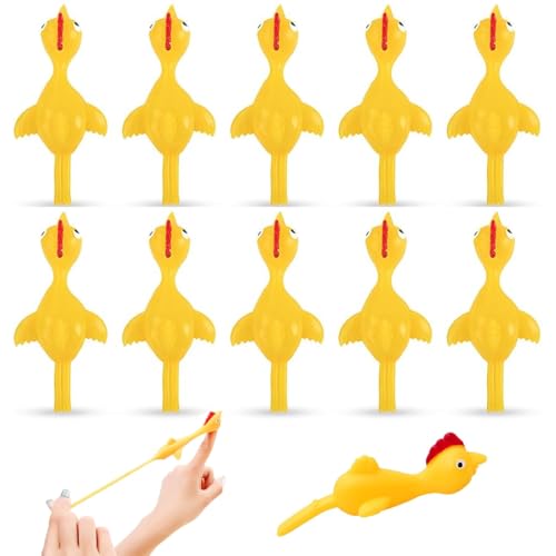 WeddHuis 10er-Pack Stretch-Hühner-Hüpfspielzeug, Gummi-Hühnerspielzeug, lustiges Finger-Stretch-Huhn, geeignet für Büro, Streichspielzeug, Party, Gelb WeddHuis 10er-Pack Stretch-Hühner-Hüpfspielzeug, Gummi-Hühnerspielzeug, lustiges Finger-Stretch-Huhn, geeignet für Büro, Streichspielzeug, Party, Gelb von WeddHuis