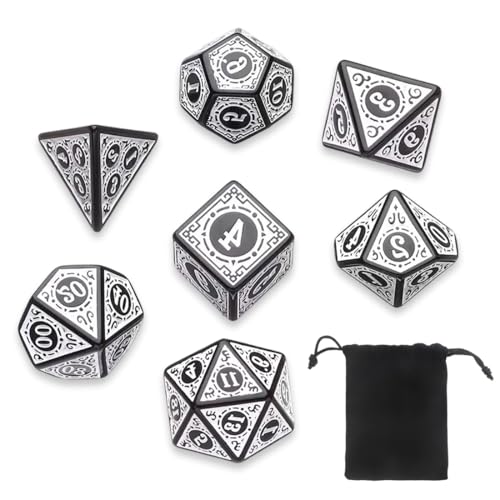 WeddHuis 7 Stück Polyedrische Würfel, Tisch Spiel Würfel für Dungeons and Dragons, Pathfinder, DND, RPG, MTG von WeddHuis