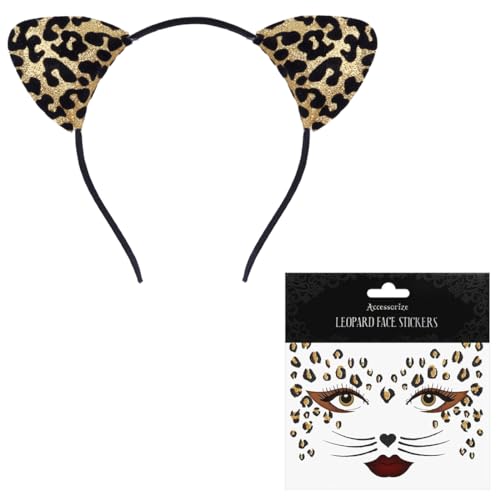 WeddHuis Karneval Leoparden Kostüm Damen Und Kinder Gesichtstattoo Face Art Sticker Katzenohren Haarreif Ablösbare Gesicht Aufkleber Temporäre Tattoos Face Paint Für Fasching Kinder Erwachsene WeddHuis Karneval Leoparden Kostüm Damen Und Kinder Gesichtstattoo Face Art Sticker Katzenohren Haarreif Ablösbare Gesicht Aufkleber Temporäre Tattoos Face Paint Für Fasching Kinder Erwachsene von WeddHuis
