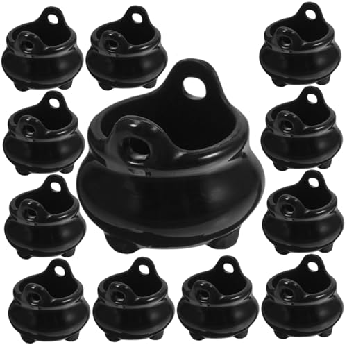 Halloween Mini Kessel 12 pcs 0, 8 x 0, 7 Zoll Plastik Kessel Schwarze Hexen Kesselhänge mit Loch für Halloween Dollhouse -Miniaturen, Partybevorzugungen Halloween Mini Kessel 12 pcs 0, 8 x 0, 7 Zoll Plastik Kessel Schwarze Hexen Kesselhänge mit Loch für Halloween Dollhouse -Miniaturen, Partybevorzugungen von Weddflower