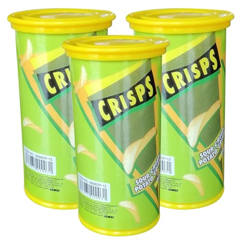 3 Stück Chips und Kartoffelspielzeug Streichgeschenke 5,6x10,9 cm Schlange in einer Dose Streich für Kinder lustige Fake Schlange Plastik Feder Scherzartikel für Erwachsene Trick Gag Geschenke von Wedhapy