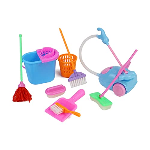9 Teiliges Mini Reinigungsmittel Set Für Den Haushalt Rollenspiel Spielzeugset Mini Staubsauger Wischmopp Besen Werkzeuge Zubehör Spielzeug Spielzeug Für Mädchen Und Kinder von Wedhapy