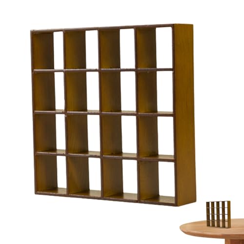 Dollhouse Bücherregal Realistisches Holz 1:12 Miniatur Bücherregal Dollhouse Möbel 16 Gitter Mini Displayregal Wand Rack Stand Dollhouse Möbel für Puppenhauszubehör Dekorationen Walnussfarbe Dollhouse Bücherregal Realistisches Holz 1:12 Miniatur Bücherregal Dollhouse Möbel 16 Gitter Mini Displayregal Wand Rack Stand Dollhouse Möbel für Puppenhauszubehör Dekorationen Walnussfarbe von Wedhapy