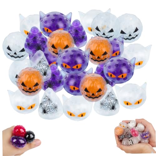Halloween Mini -Stressbälle 36 PCS Squeeze Bälle mit Wasserperlen für Partybeutelfüller von Wedhapy