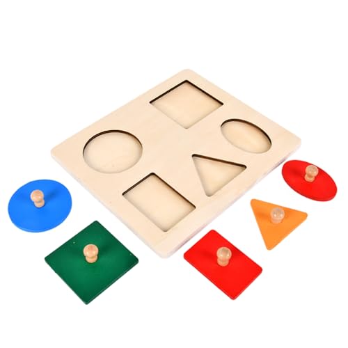 Holzpuzzles, buntes Formpuzzle mit Knopf, mehrere Steckformen, Sortierspielzeug für Babys, Kinder, Jungen und Mädchen, Lernaktivitäten Holzpuzzles, buntes Formpuzzle mit Knopf, mehrere Steckformen, Sortierspielzeug für Babys, Kinder, Jungen und Mädchen, Lernaktivitäten von Wedhapy