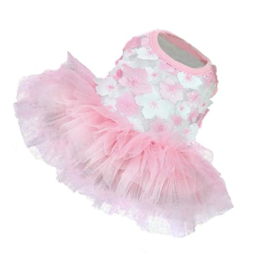 Hundekleid Hund Pfirsich Blumenrock Haustier Party Sommer Kleidung Welpe Mesh Kleid l von Wedhapy
