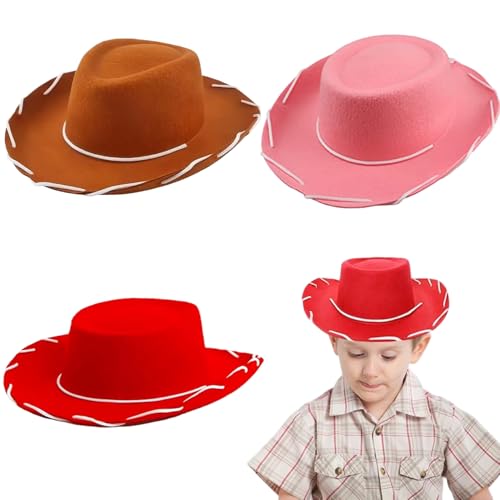 Kids Cowboyhut 3PCS 3 Farbdurchschnittsgröße Nicht gewebter Stoff Kleinkind Cowboyhut mit String Western Cap for Boys & Girls Kids Cowboyhut 3PCS 3 Farbdurchschnittsgröße Nicht gewebter Stoff Kleinkind Cowboyhut mit String Western Cap for Boys & Girls von Wedhapy