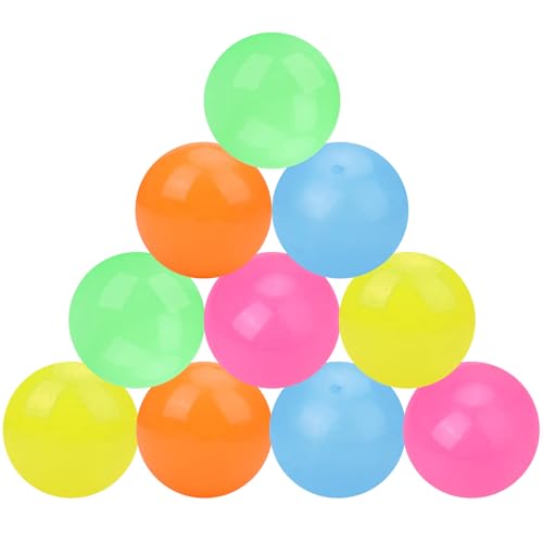 Klebrige Kugeln Glühbällchen Stress Ball für Kinder Squishy Ball 10pcs 2,4 Zoll Glühen in den dunklen Traumkugeln 5 Farben Elastische Deckenbälle Stressbälle für Kinder und Erwachsene von Wedhapy