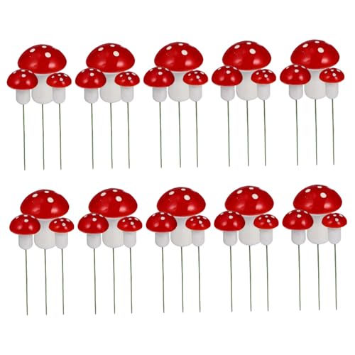 Pilzkuchendekorationen, 30pcs 3 Größen Mini Cupcake Toppers für Geburtstag Babyparty Party Mikrolandschaftsdekoration von Wedhapy