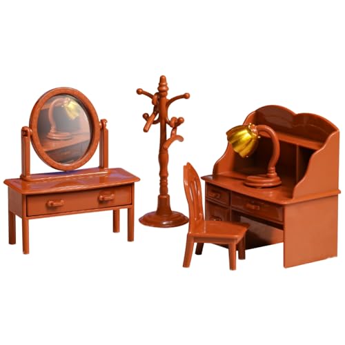 Wedhapy Puppenhauszubehör 5-teiliges Puppenhausmöbelset niedliche realistische Puppenhausmöbel Miniatur-Puppenhauszubehör für Kinder Schlafzimmer Frisiertisch Wedhapy Puppenhauszubehör 5-teiliges Puppenhausmöbelset niedliche realistische Puppenhausmöbel Miniatur-Puppenhauszubehör für Kinder Schlafzimmer Frisiertisch von Wedhapy
